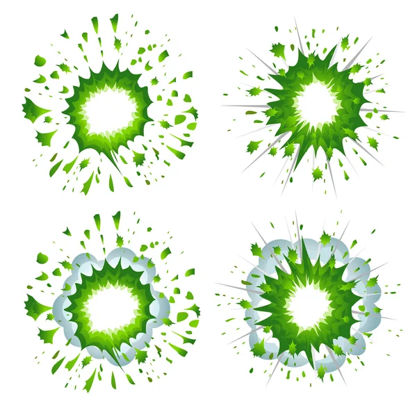 Green explosion in comic style — Stock Vector