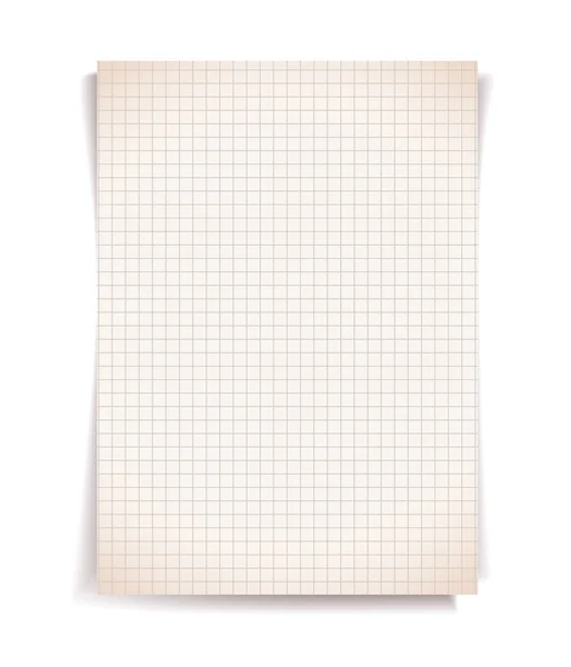 Sepia gekwadrateerde notebookpapier — Stockvector