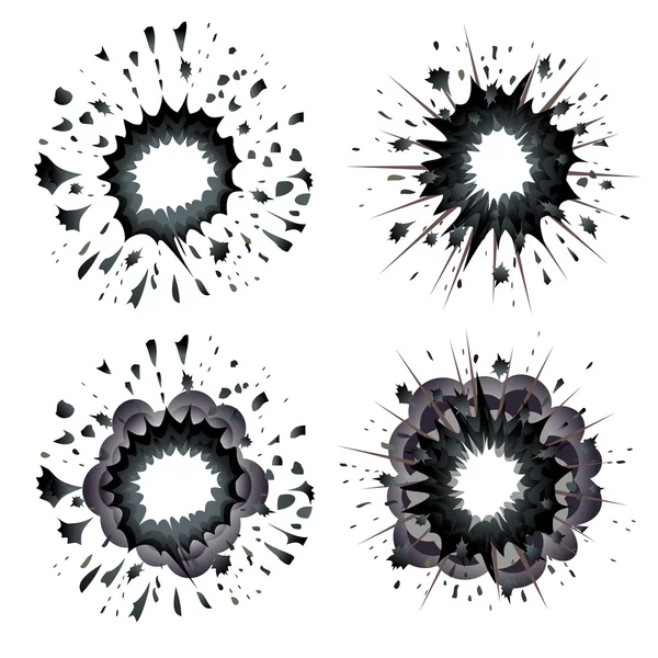 Svart explosion i komisk stil Stockillustration