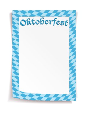 Oktoberfest Bavyera renkleri beyaz zemin üzerine kurulu