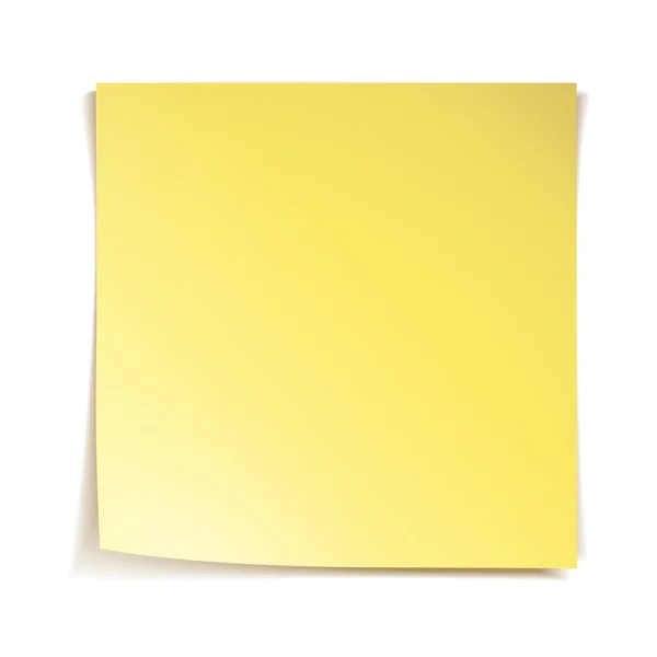 Beyaz zemin üzerine sarı sopa not kağıdı — Stok Vektör