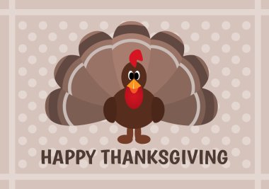 Şükran günü kartı karikatür Türkiye kuş ile