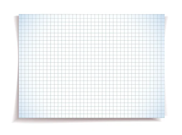 Weißes kariertes Notizbuch auf weißem Hintergrund — Stockvektor