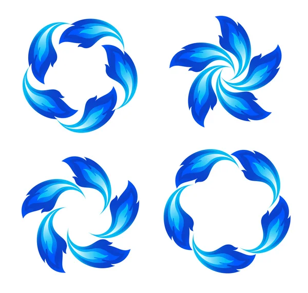 Blue fire icons — Stock Vector