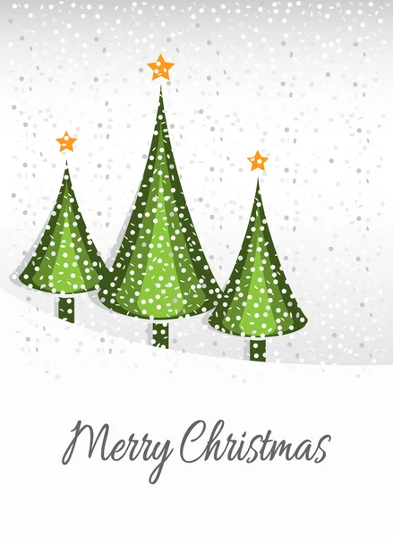 Feliz cartão de Natal com árvore de Natal gráfico e neve — Vetor de Stock