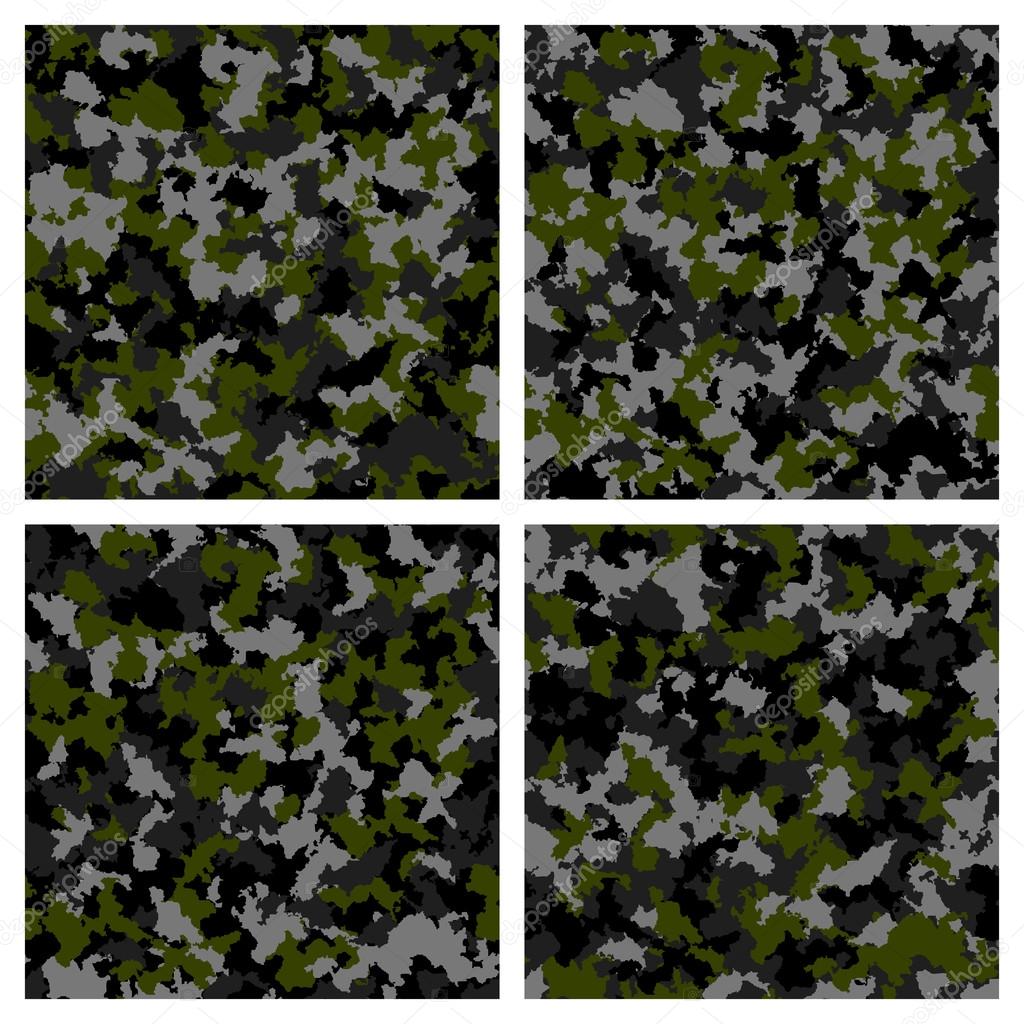 Set of seamless camouflage pattern