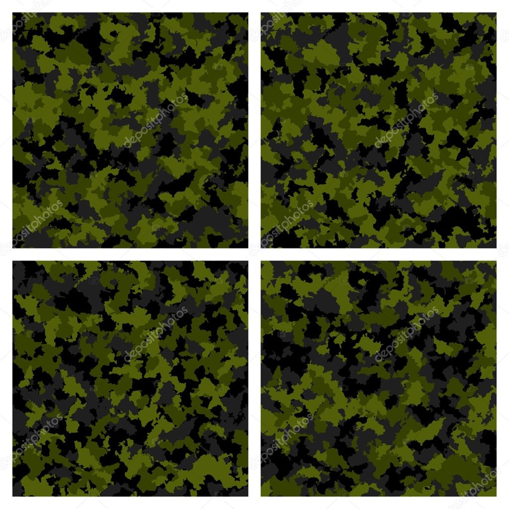 Set of seamless camouflage pattern