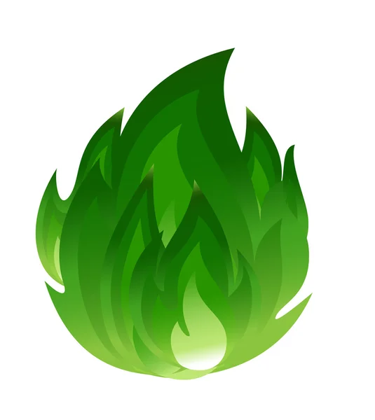 Green fire icon — Stock Vector