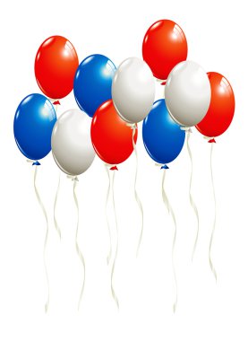 Beyaz, mavi ve kırmızı balon