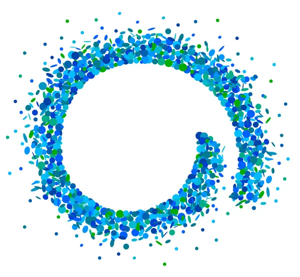 Konfety žhavící spirály v modrém — Stockový vektor