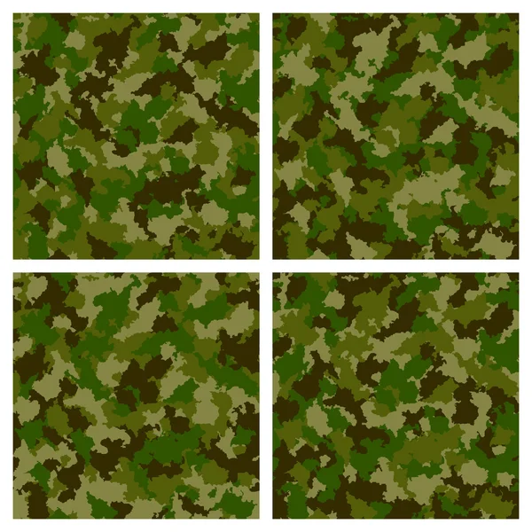 Conjunto de patrón de camuflaje sin costuras — Vector de stock