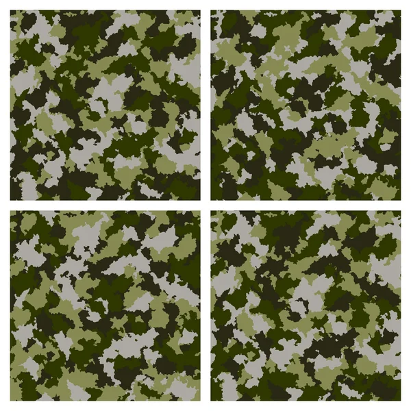 Set of seamless camouflage pattern — Stock Vector