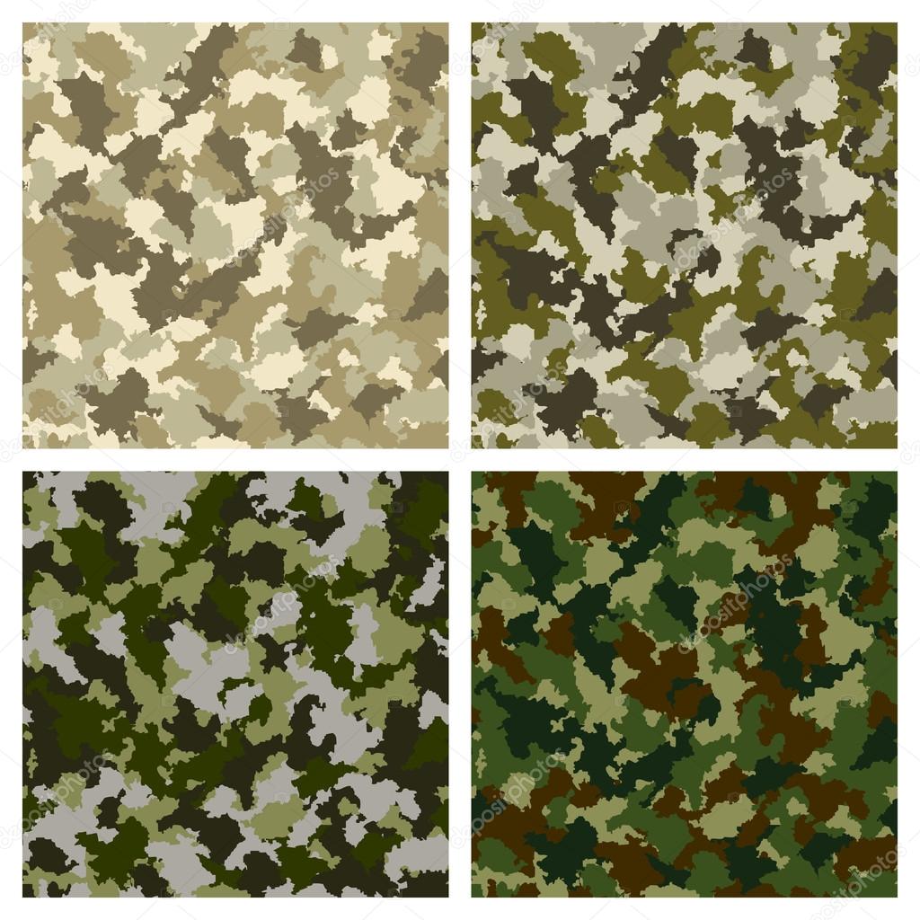 Set of seamless camouflage pattern