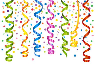 Konfeti arka plan Serpantinli ile