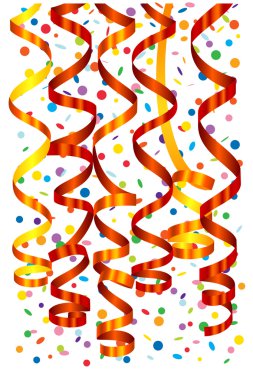 Konfeti arka plan Serpantinli ile