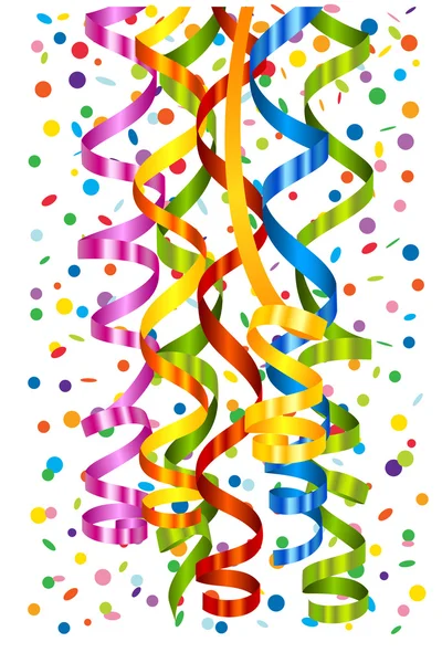 Confettis fond avec serpentine — Image vectorielle