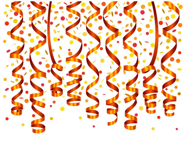 Confettis fond avec serpentine — Image vectorielle