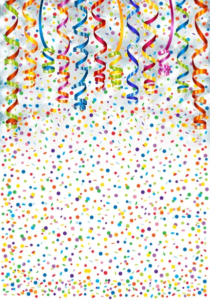 Background with lights, serpentine and confetti — Stock Vector