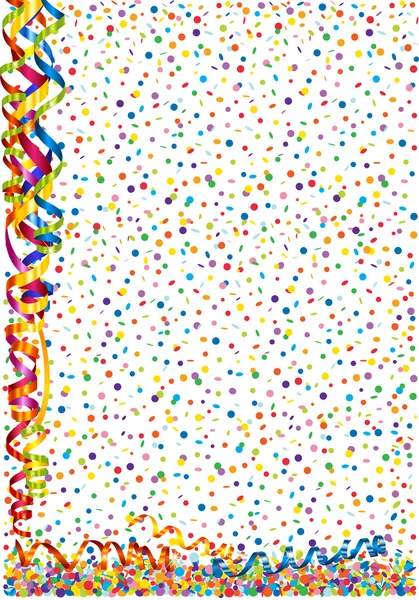 Background with confetti and serpentine — Stock Vector