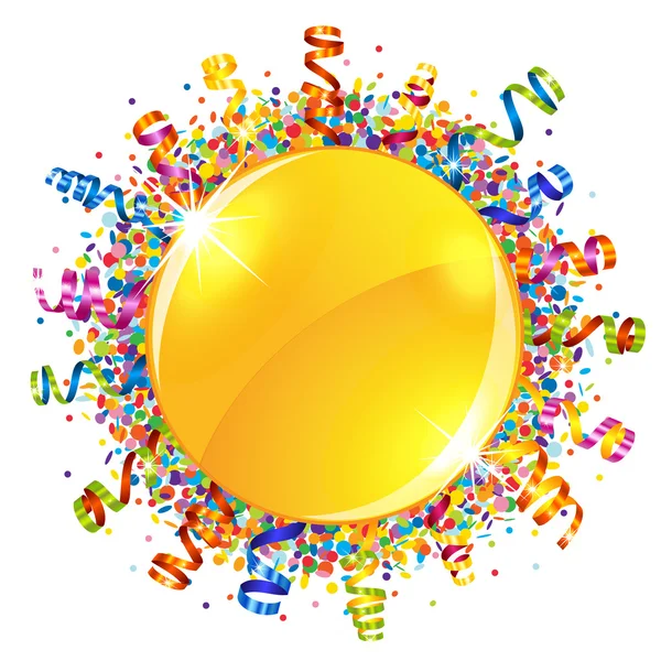 Confetti and serpentine sun — Stock Vector