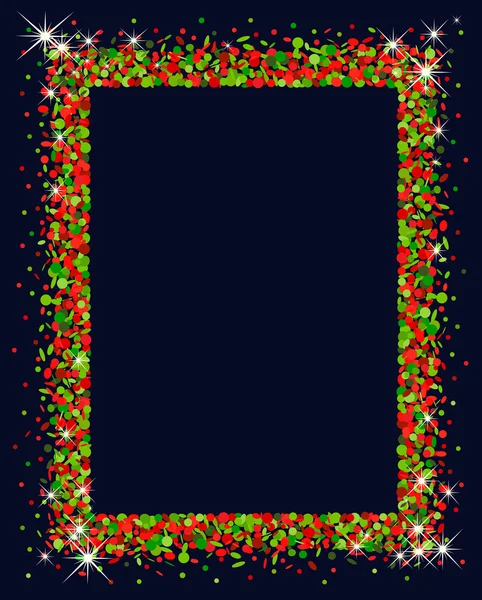 Cornice Confetti in rosso e verde — Vettoriale Stock