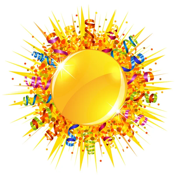 Confetti and serpentine sun — Stock Vector