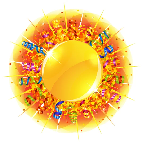 Confetti and serpentine sun — Stock Vector