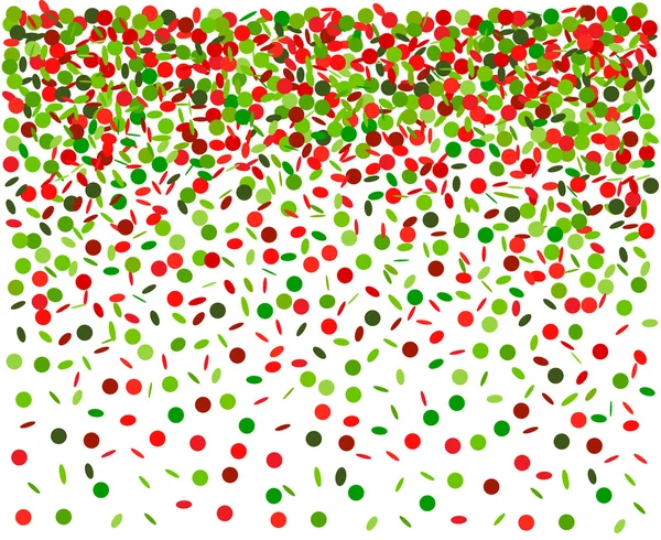 五彩纸屑在红色和绿色的背景 — 图库矢量图片