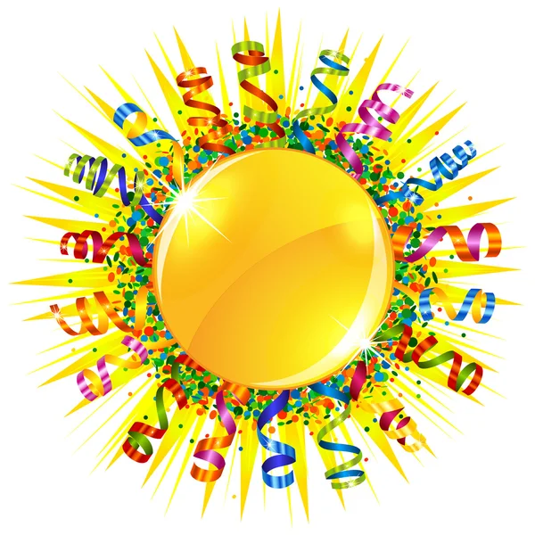 Confettis et soleil serpentin — Image vectorielle