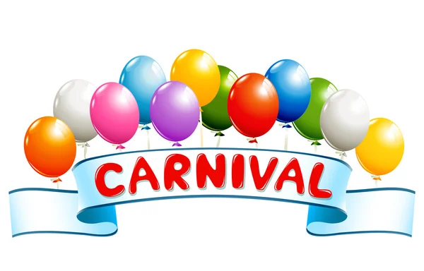 Banner mit Luftballons und Karnevalswort — Stockvektor