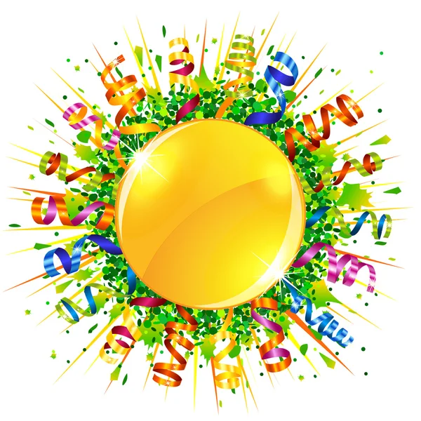 Confetti and serpentine sun — Stock Vector