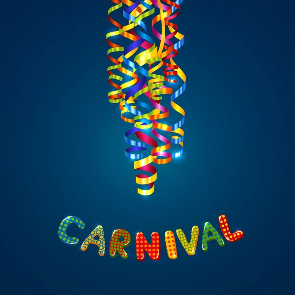 Carnival card with serpentine — Stock Vector