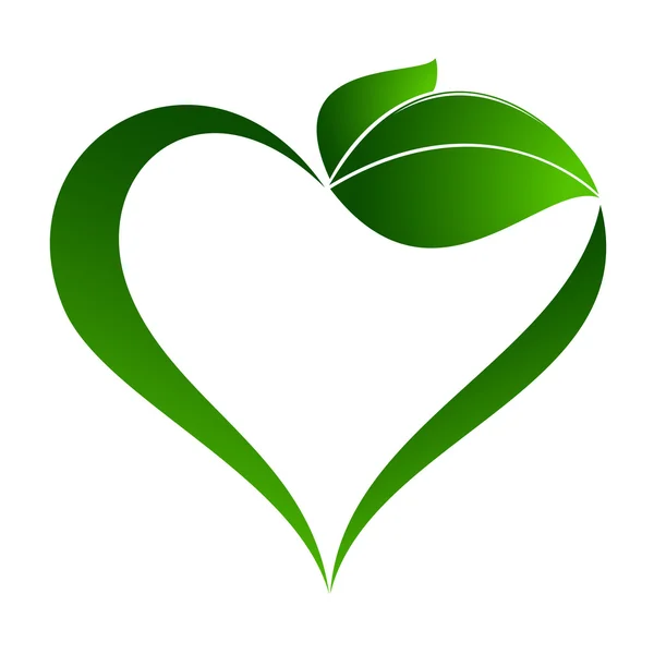 Abstract plant icon with heart element — Stock Vector