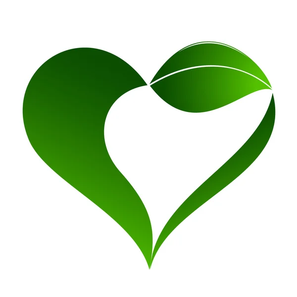 Abstraktní rostlin ikona s prvkem srdce — Stockový vektor