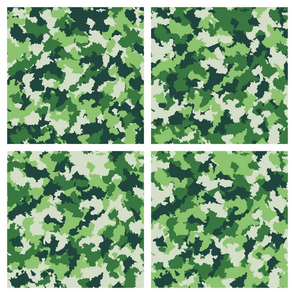 Conjunto de patrón de camuflaje sin costuras — Vector de stock