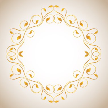 Vintage çerçeve altın. simetrik içe doğru