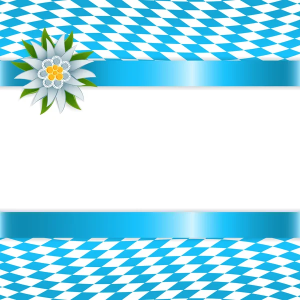 Banner in bayerischen Farben mit Edelweiß — Stockvektor