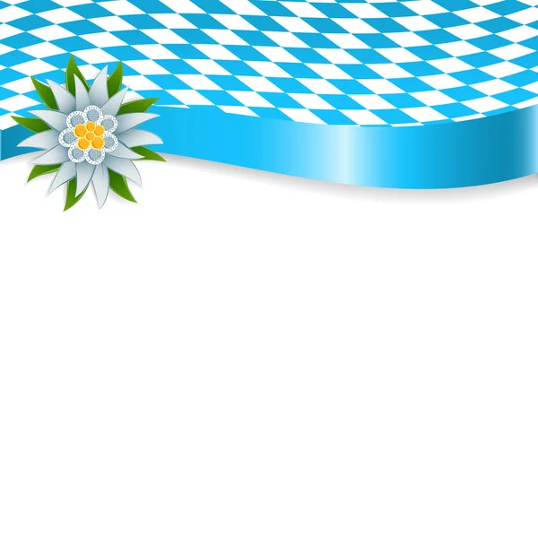 Banner em cores bávaras com edelweiss — Vetor de Stock