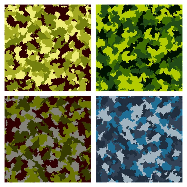 Set of seamless camouflage pattern — Stock Vector