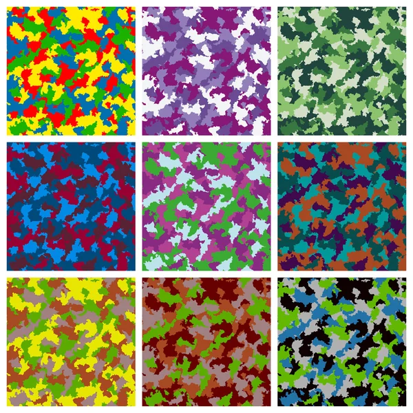 Set van naadloze camouflage patroon — Stockvector