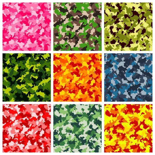 Ensemble de motif de camouflage sans couture — Image vectorielle