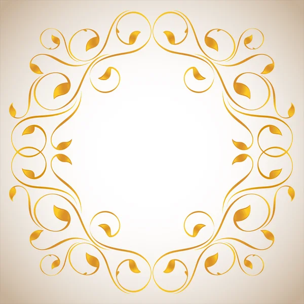 Vintage frame in gold. Symmetric inward — Stock Vector