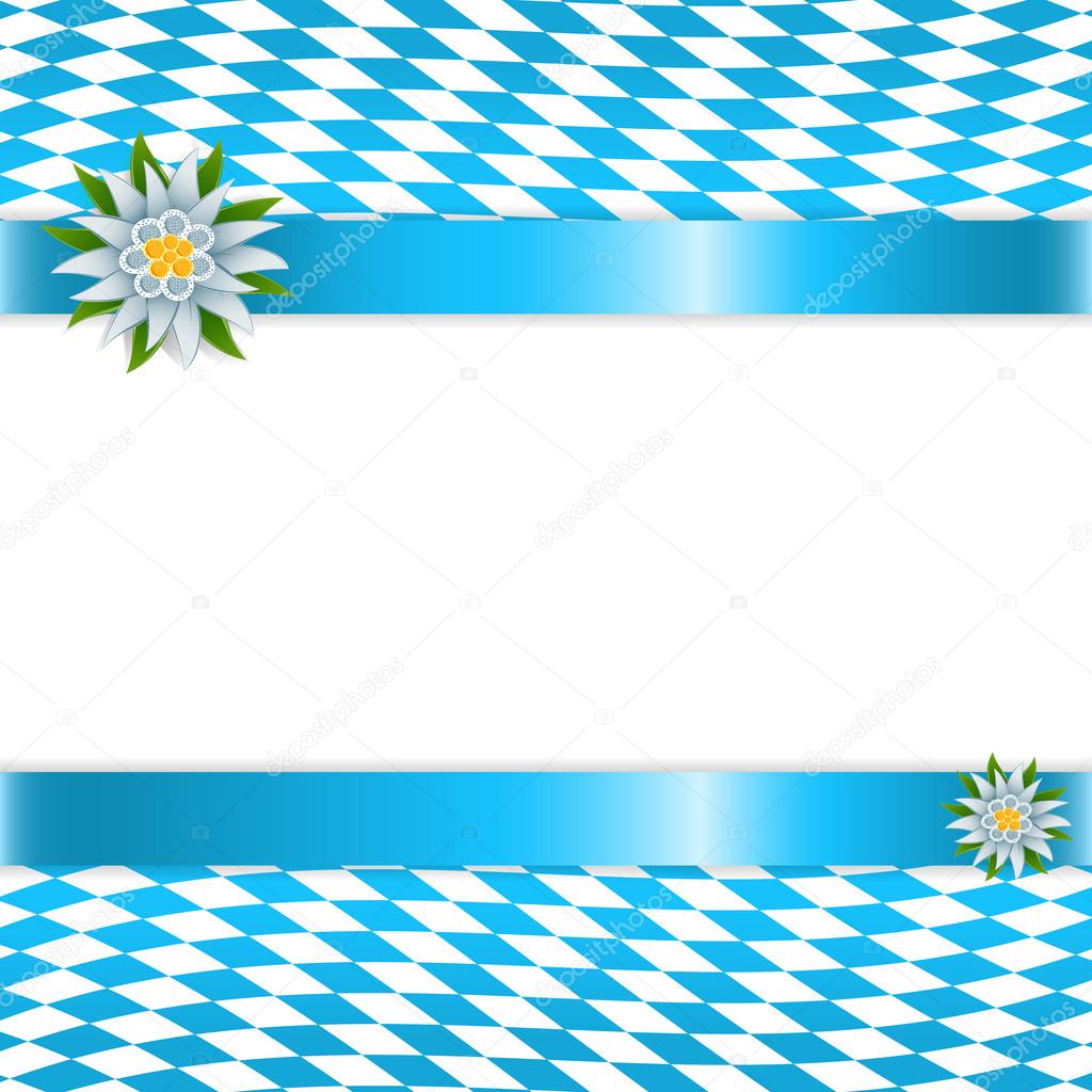 Banner in bavarian colors with edelweiss