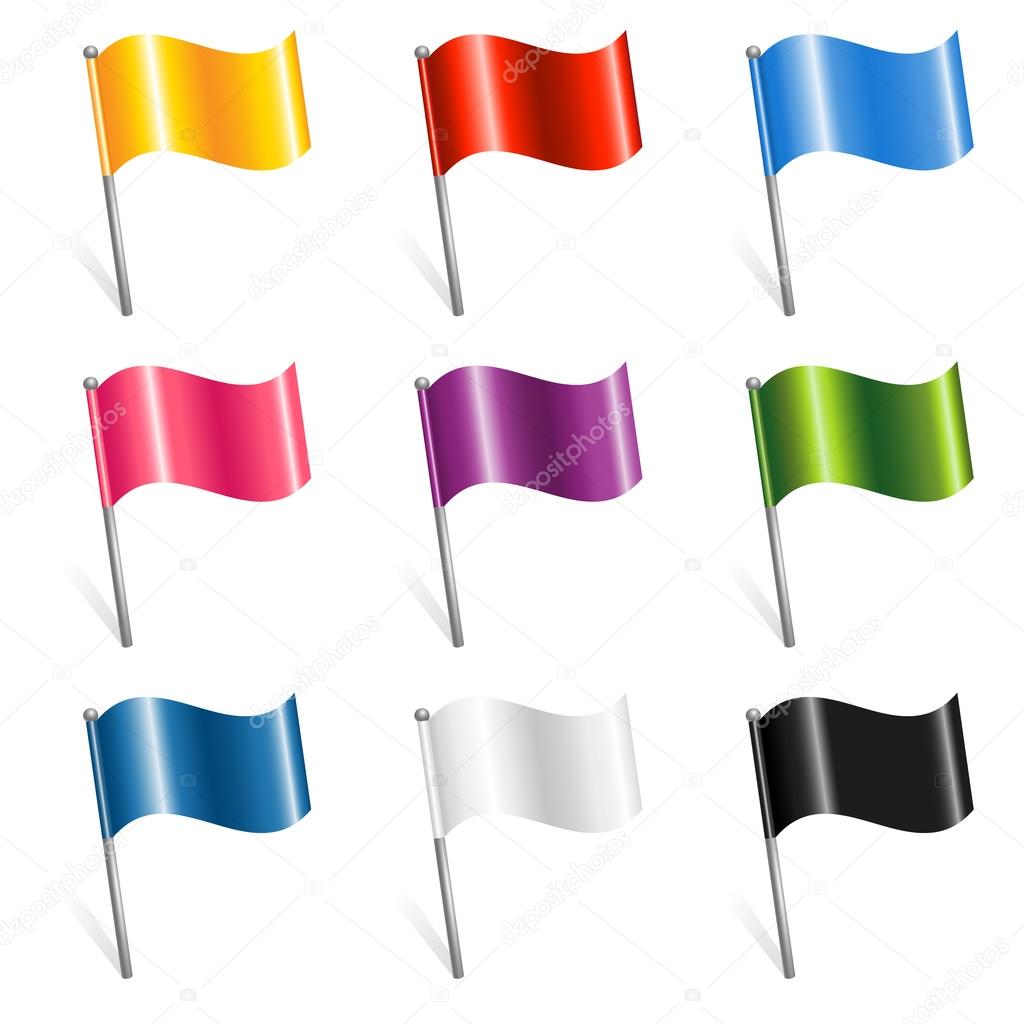 Set of colorful Flags