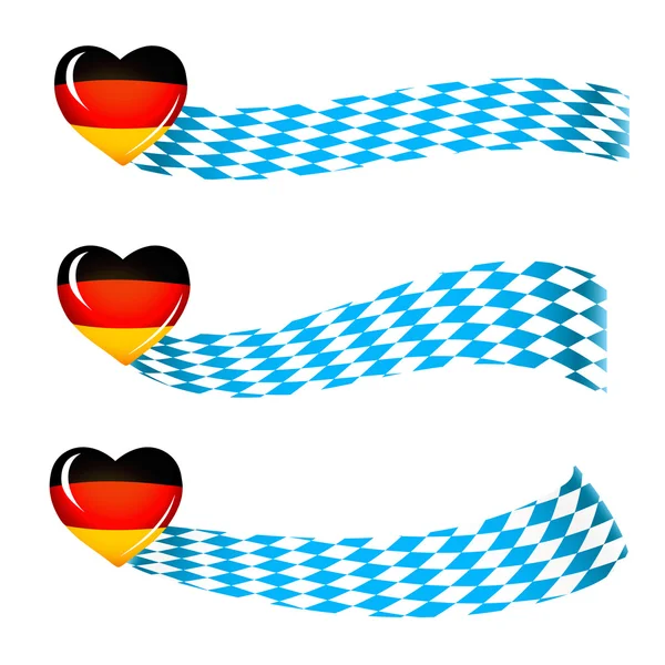 Oktoberfest celebration design, set of banners in bavarian color — Stock Vector