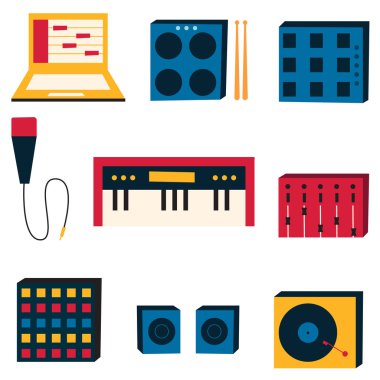 Elektronik müzik vektör çizim