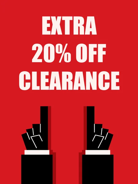 Extra 20% off Clearance typography — Stock Vector