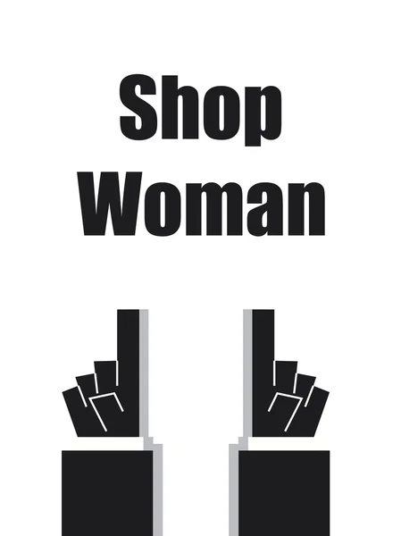 SHOP WOMAN cartaz tipográfico — Vetor de Stock