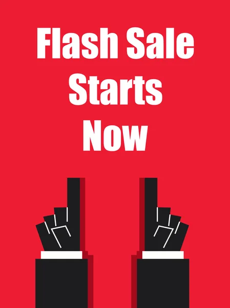 FLASH SALE EMPIEZA AHORA tipografía cartel — Archivo Imágenes Vectoriales