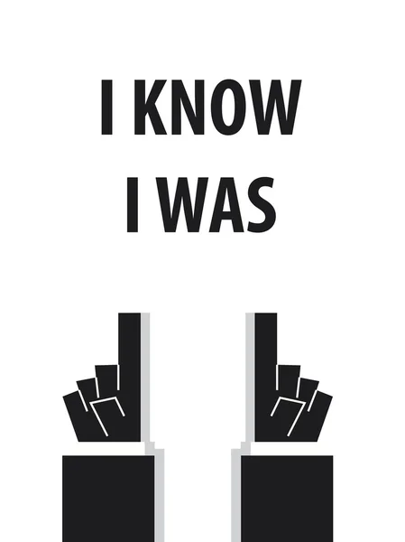 I KNOW I WAS typography — Stock Vector